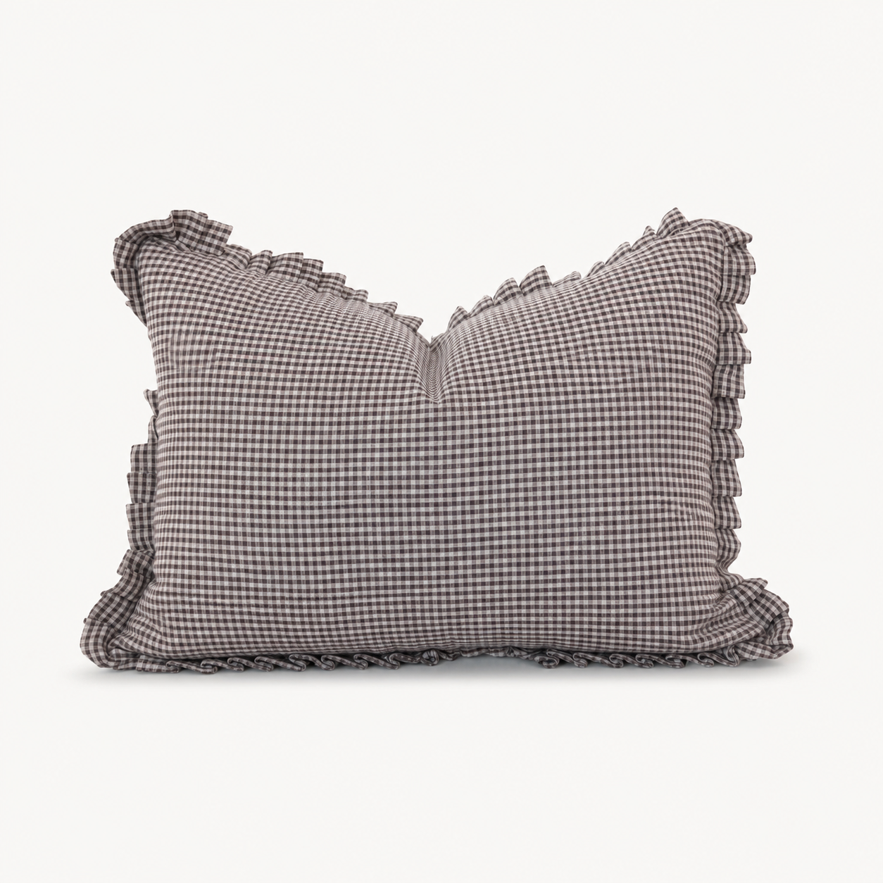 Finn Gingham Ruffle Pillow Cover