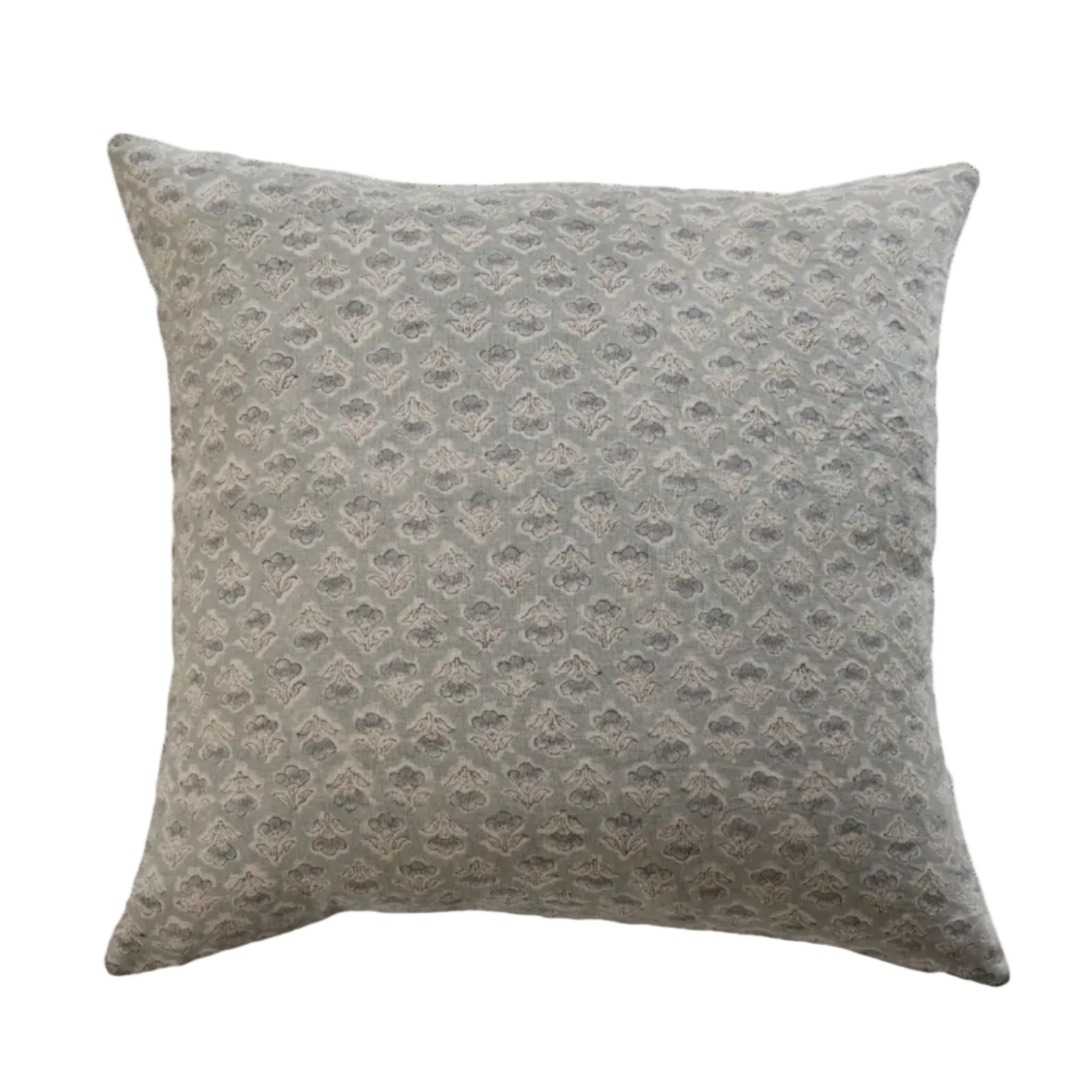 Gray patterned pillow on a white background