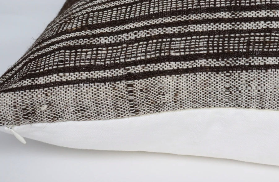 Nova Wool Brown Stripe Pillow Cover