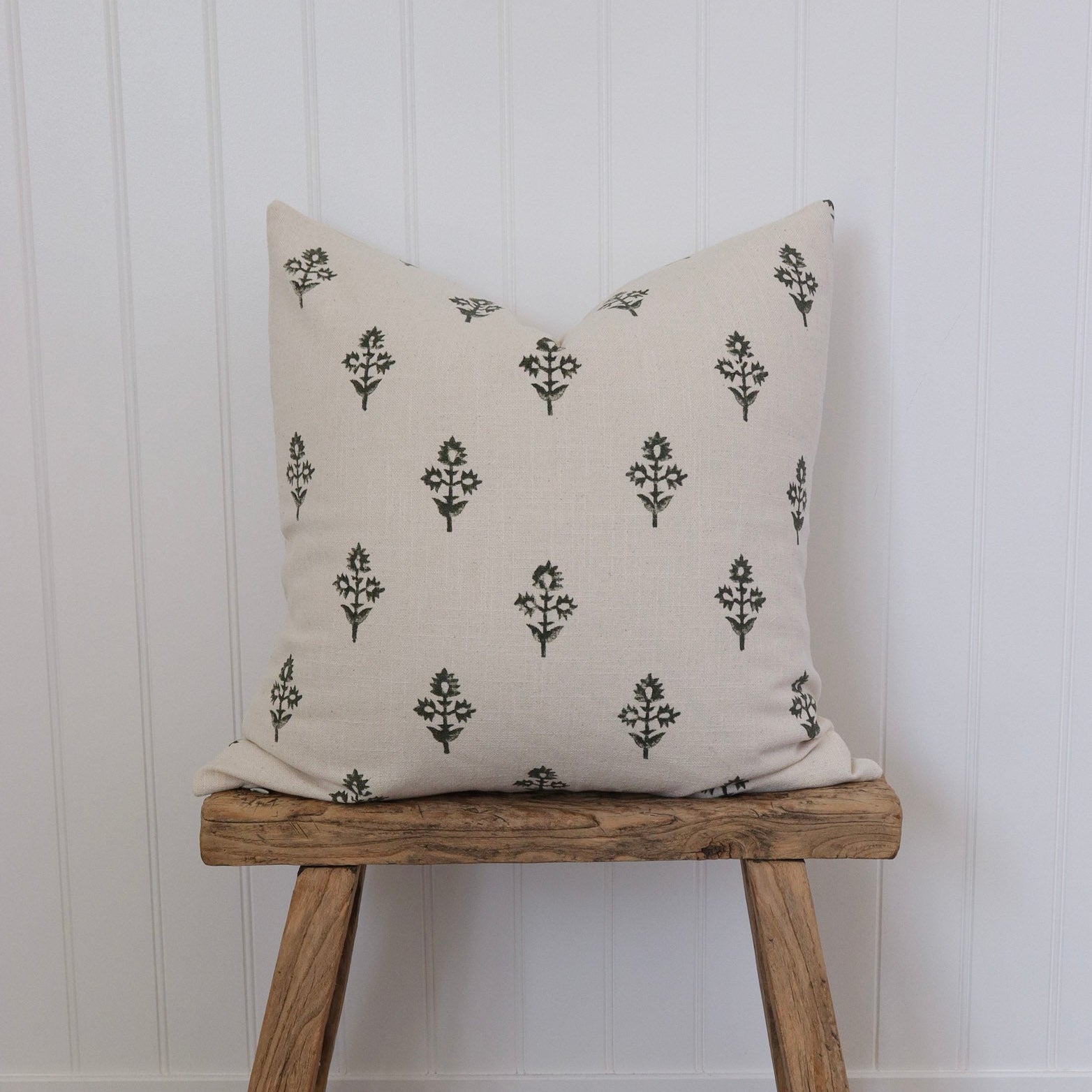 Aspen Floral Block Print Pillow Cover