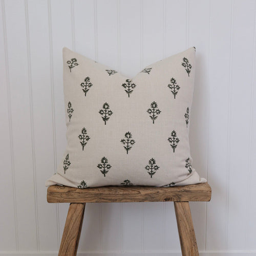 Aspen Floral Block Print Pillow Cover