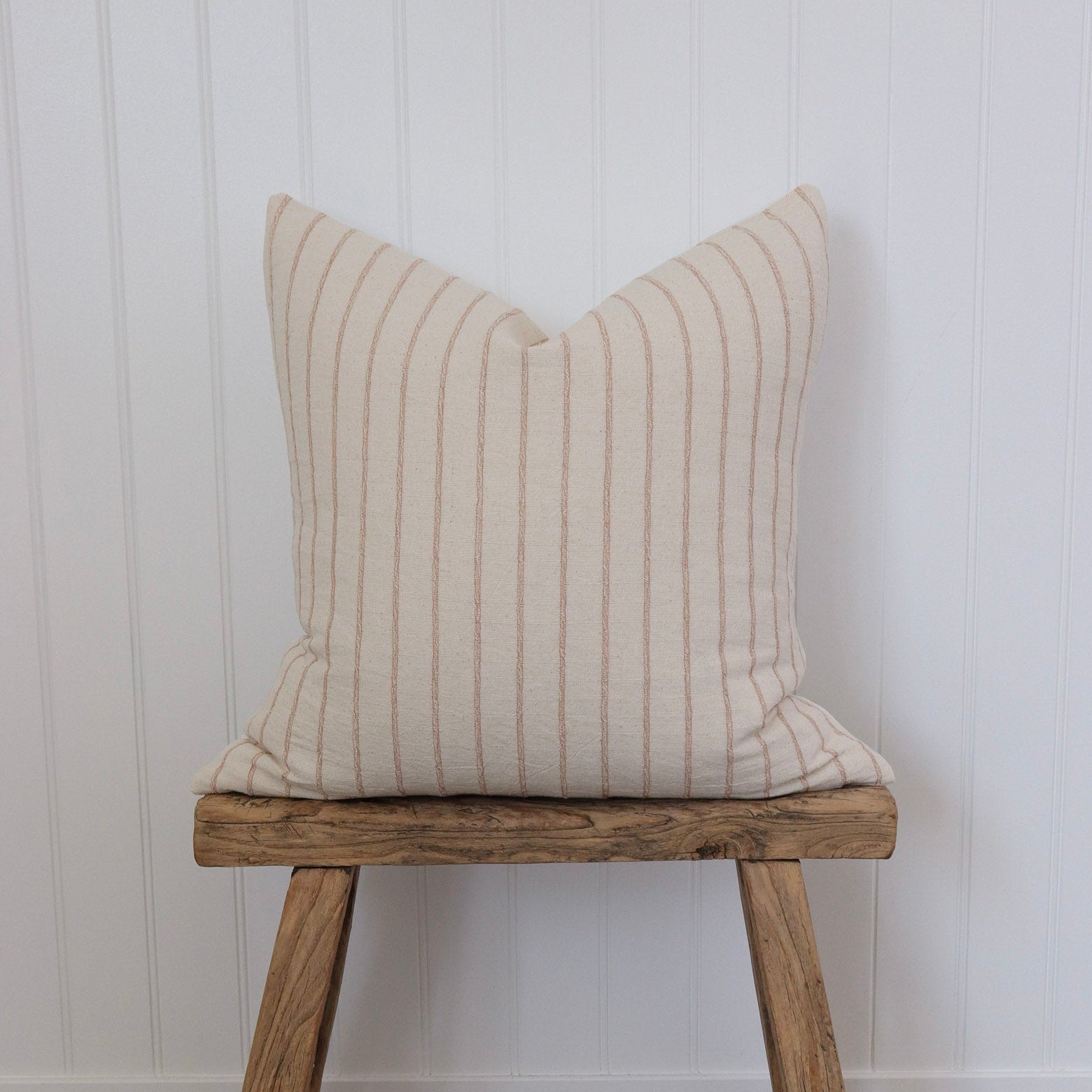 Charles Tan Stripe Pillow Cover