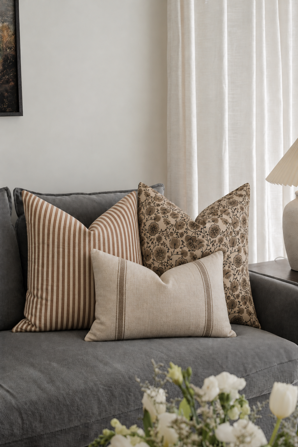 Elm Pillow Combo on a sofa