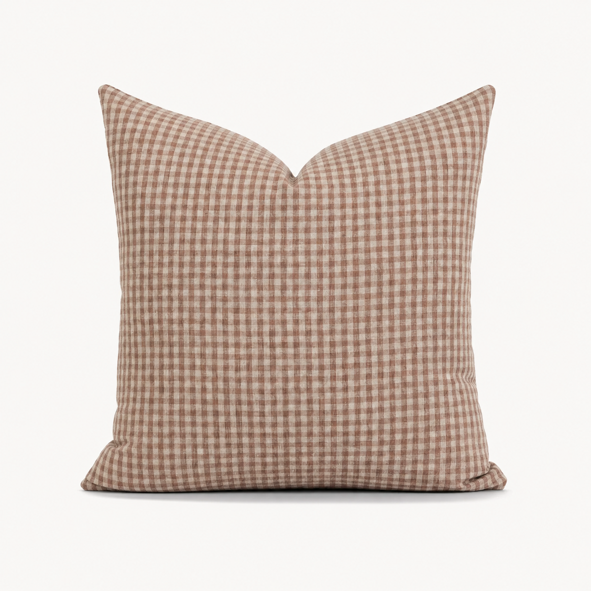 Gingham Tan Pillow Cover