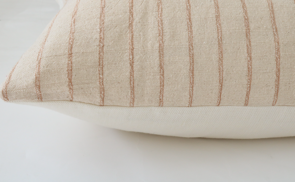 Charles Tan Stripe Pillow Cover