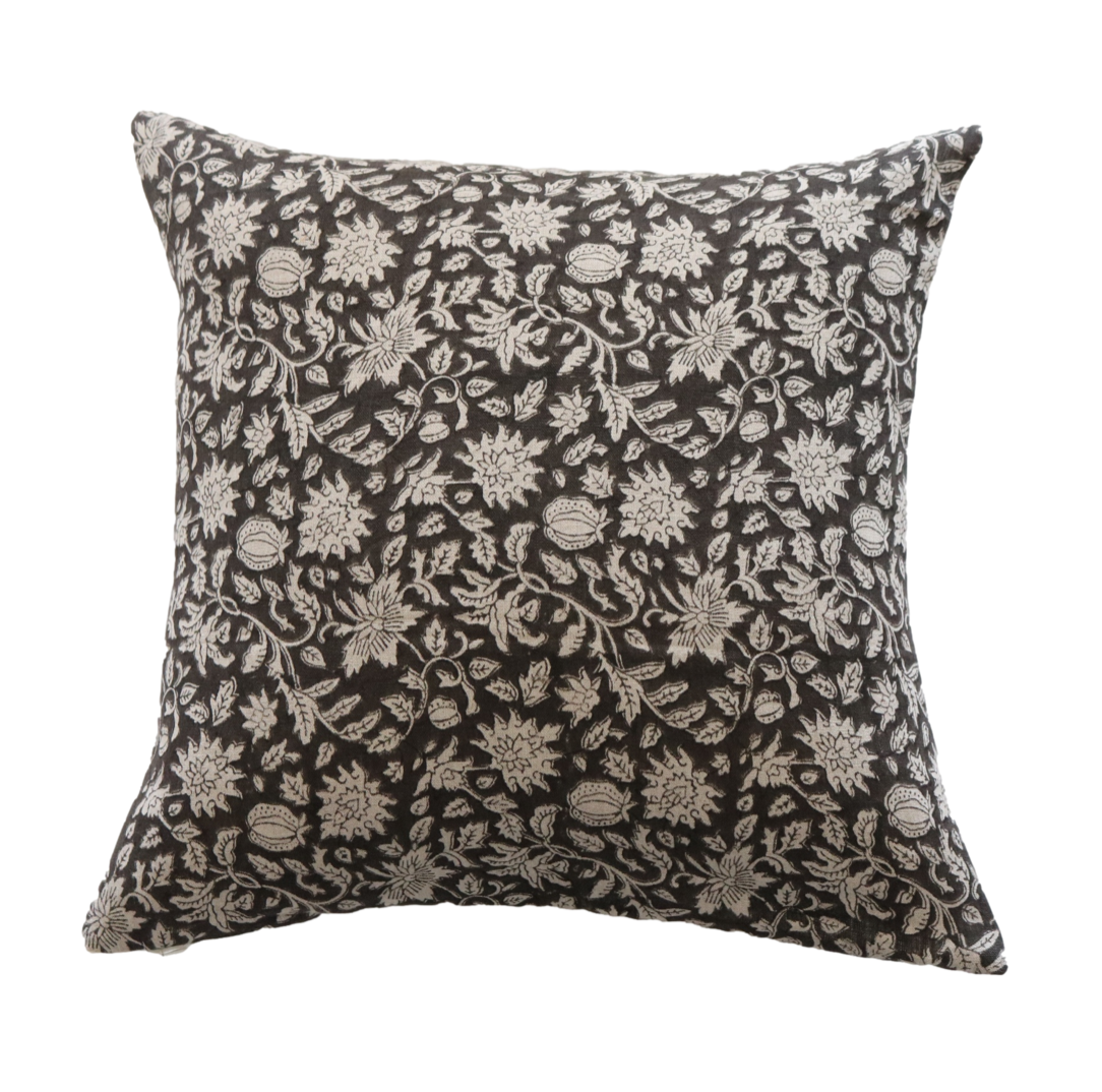 Estelle Dark Brown Floral Pillow Cover – Danielle Oakey Shop